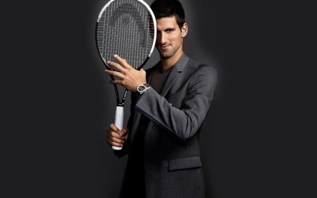 Novak Djokovic Stylish Tennis Portrait Wallpaper
