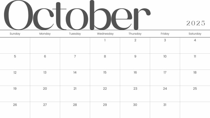 October 2025 Calendar Desktop Backgrounds - PixelsTalk