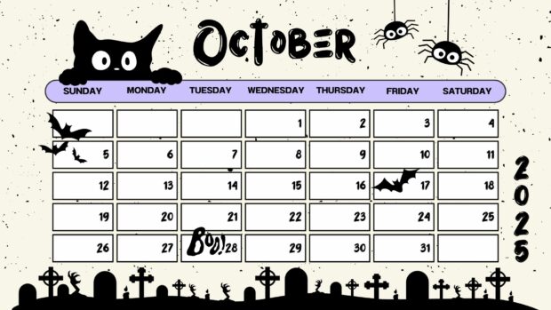 October 2025 Calendar Desktop Background (9)