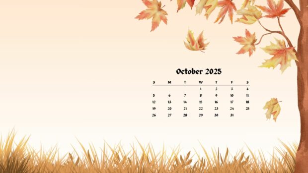 October 2025 Calendar Desktop Wallpaper (11)