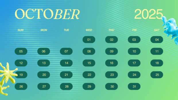 October 2025 Calendar Desktop Wallpaper HD (1)
