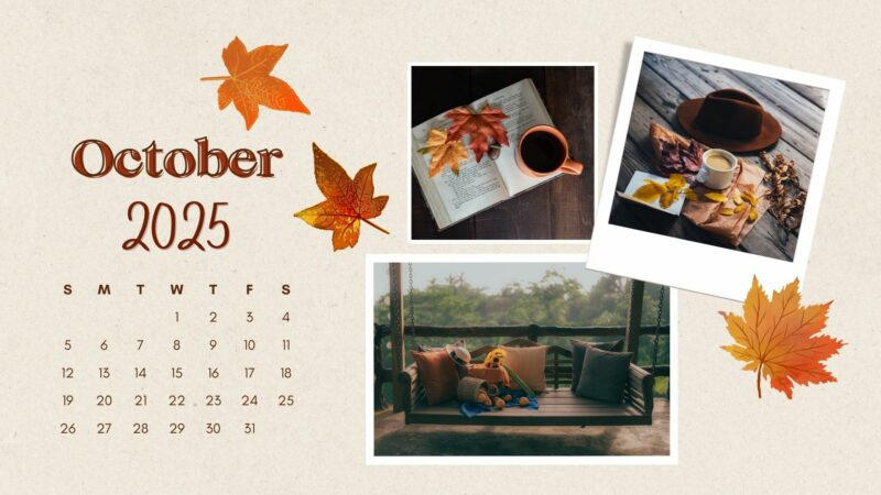 October 2025 Calendar Desktop Wallpapers - PixelsTalk
