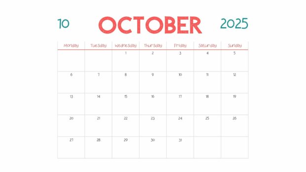 October 2025 Calendar Desktop Wallpaper HD free download (6)