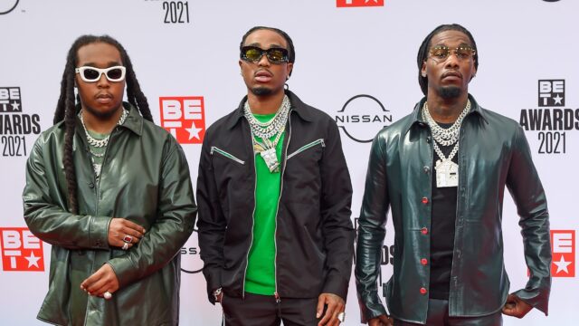 Offset Rapper and Migos Group Stylish Appearance at BET Awards 2021 Red Carpet Wallpaper
