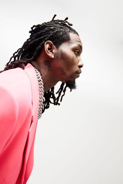 Offset Rapper in Pink Suit Profile Closeup High Quality Wallpaper