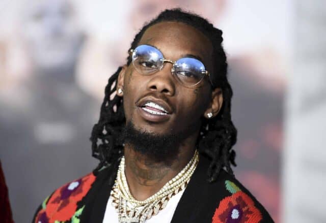 Offset rapper close up portrait with stylish sunglasses and diamond jewelry wallpaper