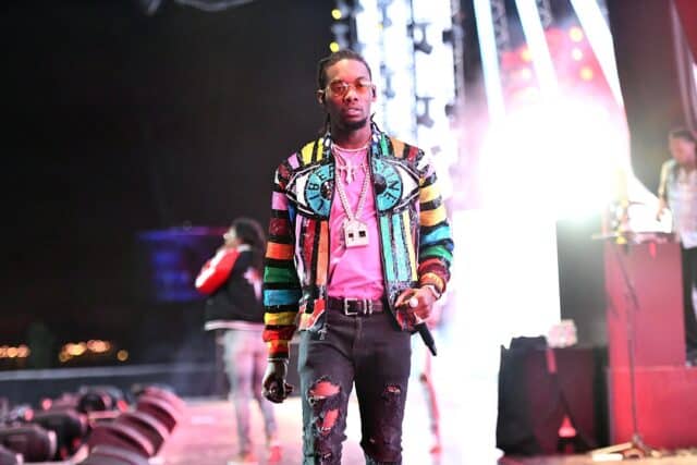 Offset rapper vibrant stage performance colorful jacket wallpaper