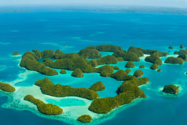 Palau Islands Aerial View Scenic Ocean Landscape Wallpaper