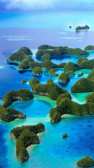 Palau Tropical Islands Aerial View Wallpaper Stunning Scenery