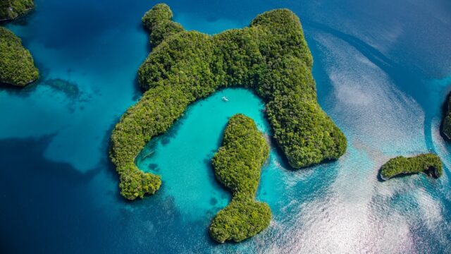 Palau's Pristine Island Paradise Aerial View Wallpaper