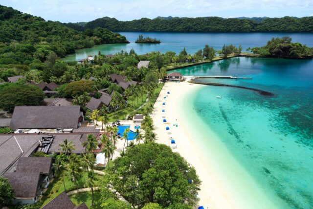 Paradise Beach Getaway Palau Island Landscape Wallpaper