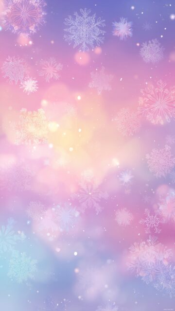 Pastel Cute Background HD Mobile, A Peaceful Winter Wonderland With Pastel Snowflakes And A Soft Glow