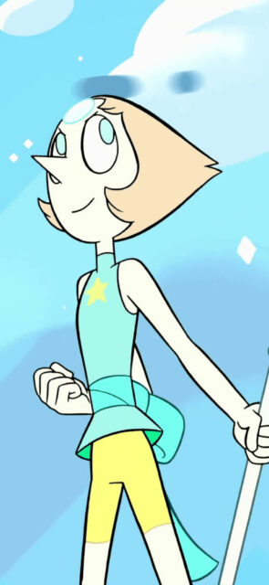 Pearl Character from Steven Universe TV Series Wallpaper with Blue Sky Background
