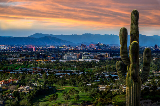 Phoenix Arizona Scenic Sunset View Wallpaper