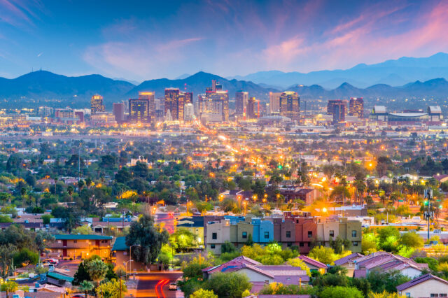 Phoenix Arizona Skyline At Dusk Wallpaper