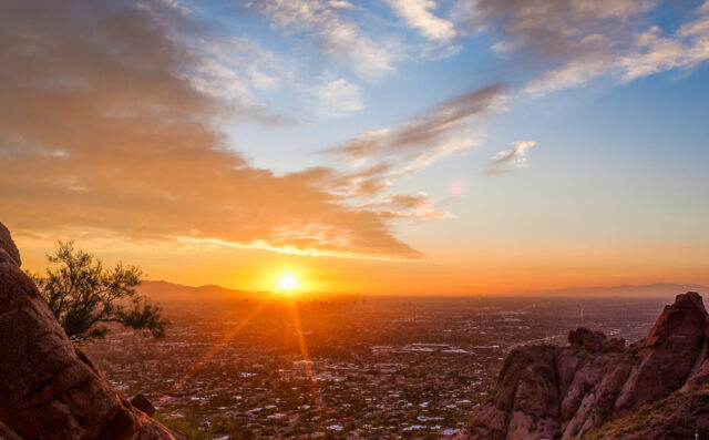 Phoenix Arizona Sunset View Wallpaper For Desktop Backgrounds