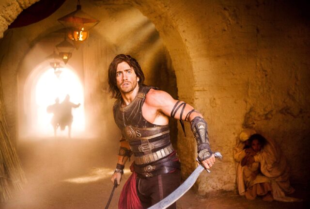 Prince Of Persia Movie Scene Hero With Sword In Desert Passageway