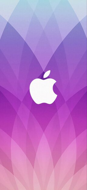 A white Imac logo is displayed on a purple gradient with petal shapes, 2K Phone Wallpaper