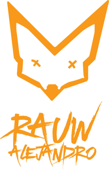 Rauw Alejandro Artistic Logo Wallpaper In Orange Design