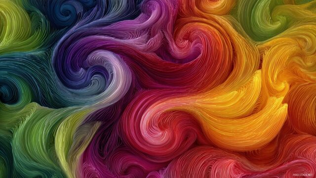 Really Cool Wallpaper, An Abstract Swirl Of Vibrant Colors Blending Seamlessly, Perfect For Enhancing Your Workspace