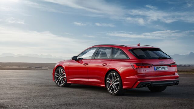 Red Audi S6 Avant Parked On Open Road In Scenic Landscape Audi S6 Wallpapers