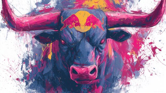Red Bull Logo Background High Quality, A Rich And High Quality Representation Of The Red Bull Logo With An Artistic Twist