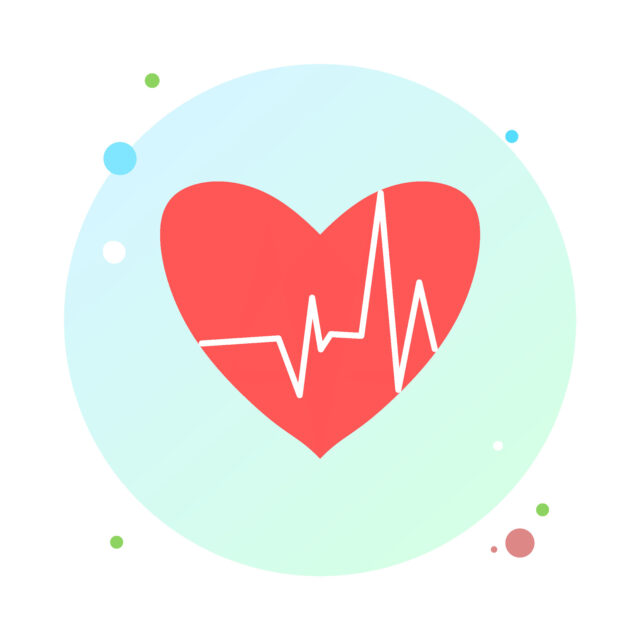 Red Heartbeat Graphic On Pastel Background Wallpaper