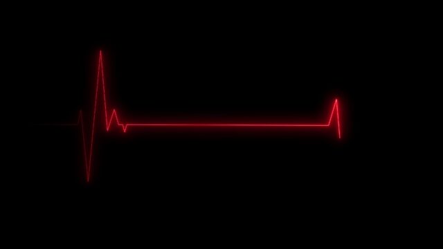 Red Heartbeat Line On Black Background Wallpaper