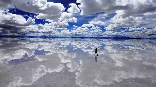 Salar De Uyuni Bolivia Mirror Effect Stunning Cloud Reflection Wallpaper