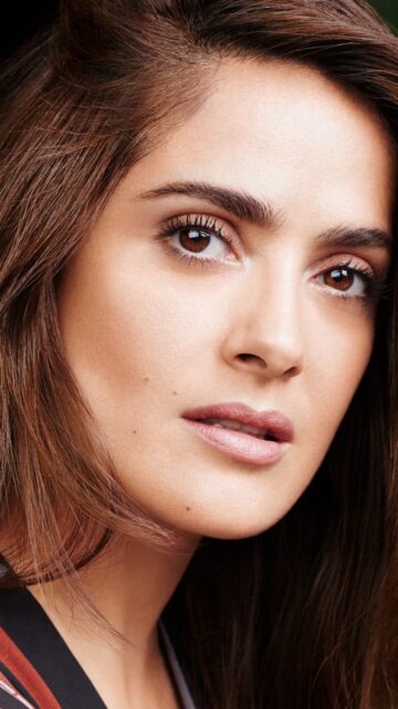 Salma Hayek Close Up Portrait Wallpaper High Resolution and Natural Beauty