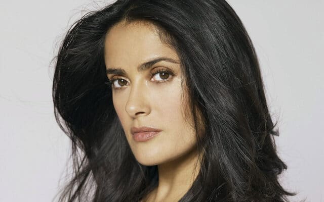 Salma Hayek Close Up Portrait Wallpaper with Natural Look and Flowing Hair