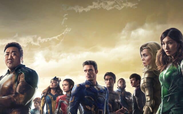 Salma Hayek Wallpapers Featuring Marvels Eternals Cast in Action Ready Poses