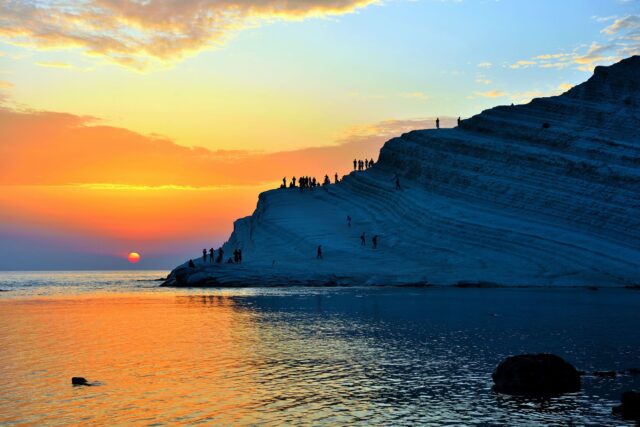 Scala dei Turchi at Sunset Captivating Sicily Coastline View