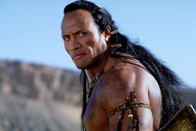 Scorpion King Epic Pose In Desert Landscape Wallpaper