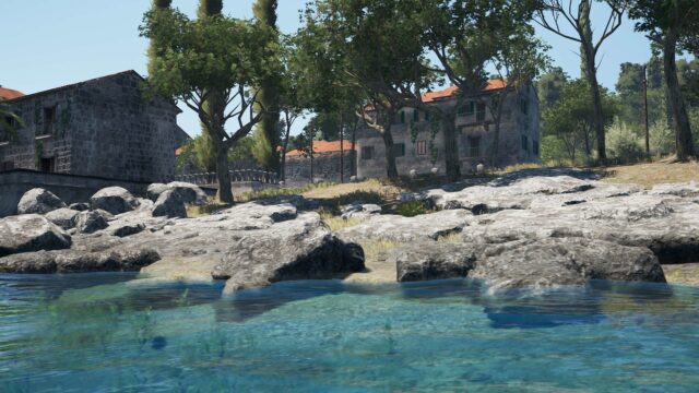 Scum Game Scenic Village Wallpaper With Tranquil Lake View