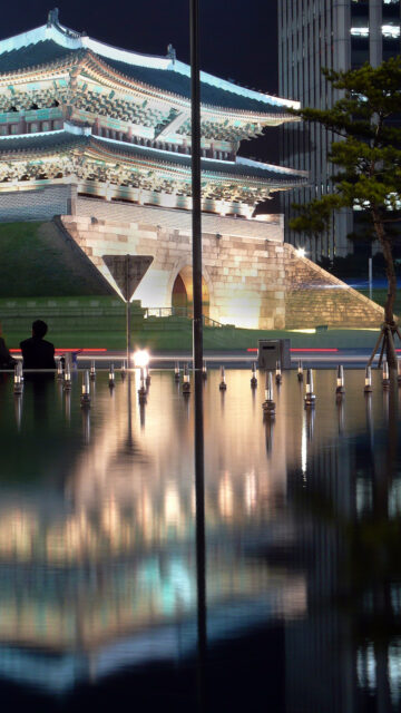 Seoul Nightscape Reflections   South Korean Heritage Architecture