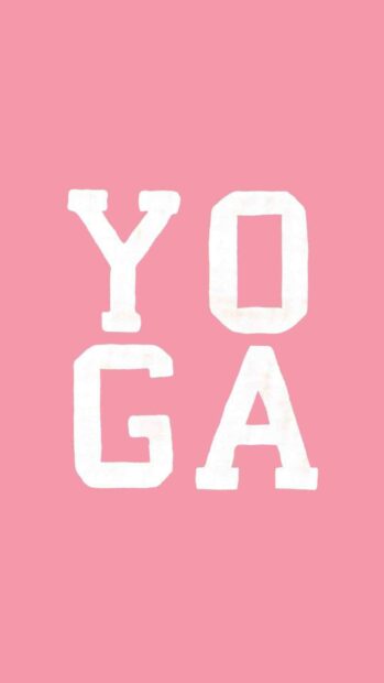 A simple pink background features the word yoga in bold white letters, HD Mobile Wallpaper