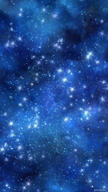 Stars Abstract IPhone Wallpaper, A Dreamy Cosmic Scene With Sparkling Stars On A Deep Blue Background