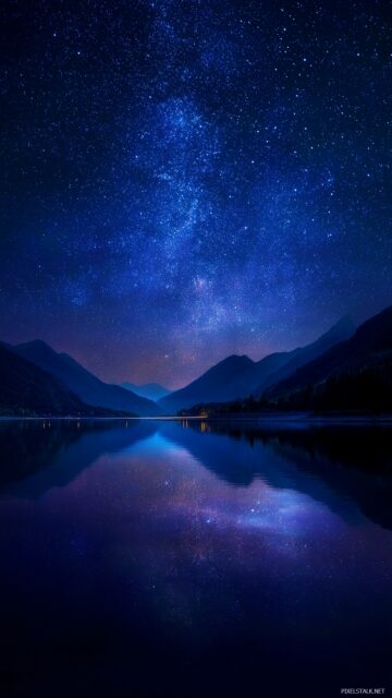 Stars HD Wallpaper Free Download, A Serene Vista Of Stars Reflecting On A Still Lake During A Peaceful Night