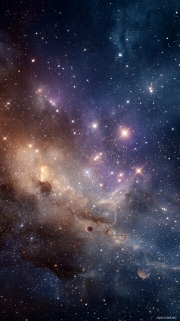 Stars Best Quality IPhone Wallpaper, A Captivating Cosmic Landscape Showcasing A Rich Tapestry Of Stars And Planets