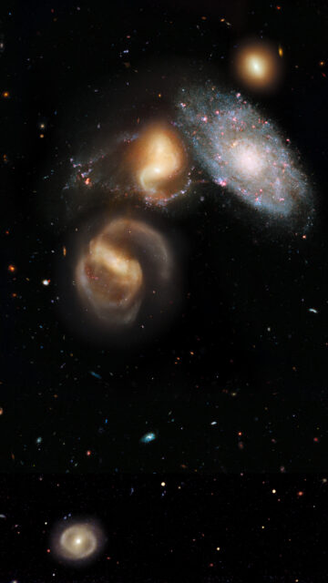 Stephan's Quintet Galaxies Cosmic Collision Wallpaper