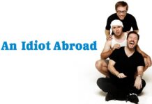 Stephen Merchant An Idiot Abroad TV Show Cast Wallpaper with Comedic Expressions