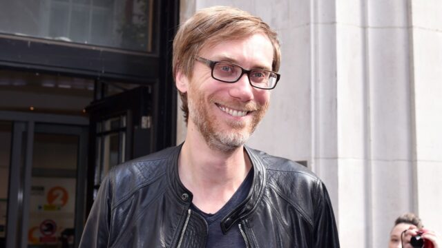 Stephen Merchant Smiling in Casual Leather Jacket Stephen Merchant Wallpapers