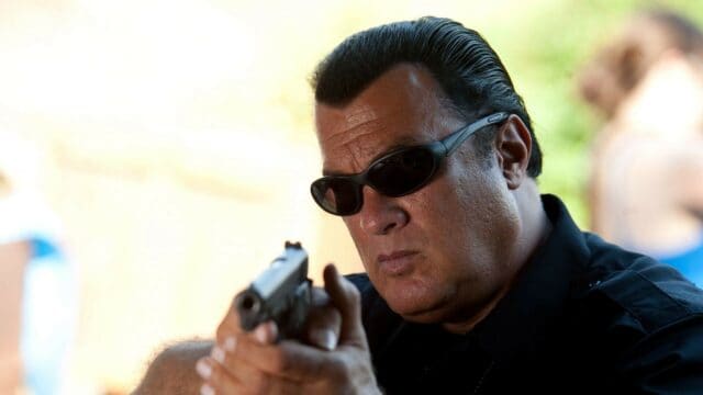 Steven Seagal Action Pose with Gun in Dark Sunglasses Steven Seagal Wallpapers