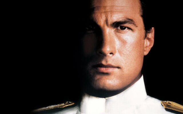 Steven Seagal Close Up Portrait in White Military Uniform Wallpaper for Fans