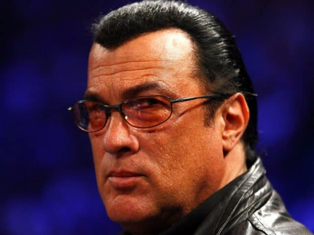 Steven Seagal Close Up Portrait with Sunglasses and Leather Jacket Wallpaper