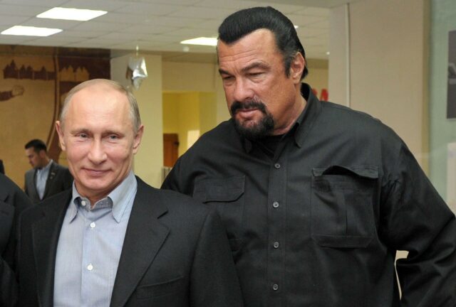 Steven Seagal with Vladimir Putin in a candid moment Steven Seagal wallpapers collection