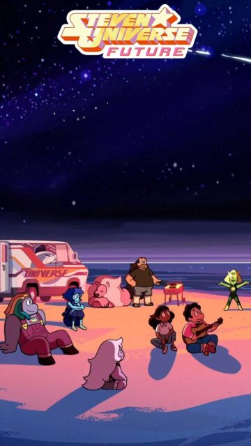 Steven Universe Future TV Series Beach Gathering Wallpaper with Main Characters