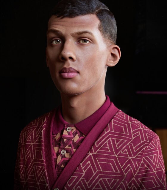 Stromae Wallpapers High Quality Close Up Portrait with Geometric Patterned Outfit