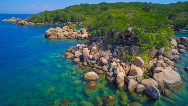Stunning Lake Malawi Scenic View With Rocky Shoreline